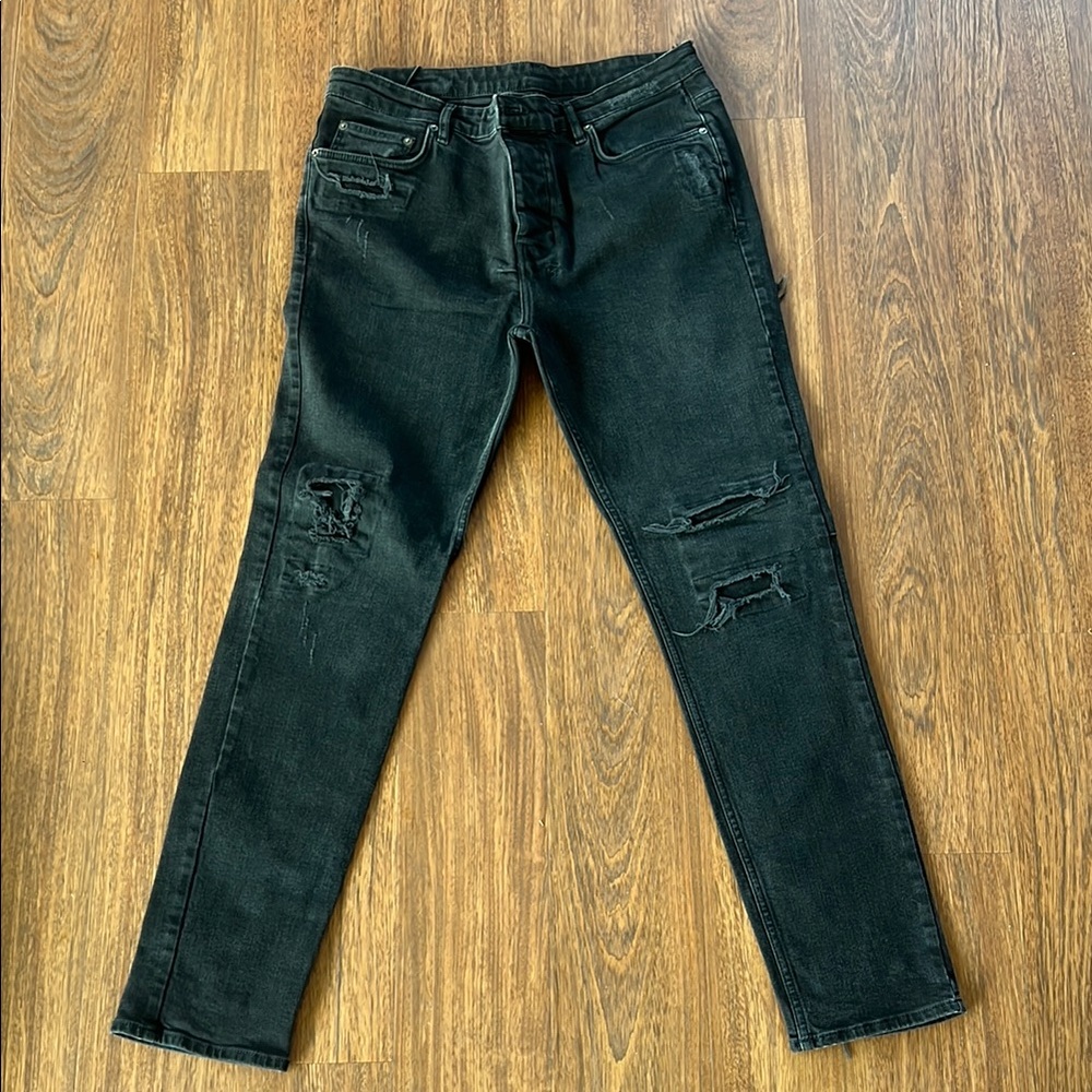 KSUBI Men's Black Distressed Jeans size 36